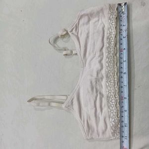 Comfortable⭐ White Bra with Lace Trim