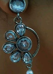 Elegant Crystal &amp; Pearl Drop Earrings