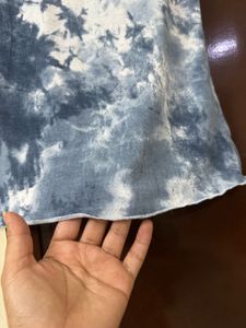 Blue Tie-Dye Mock Neck Top