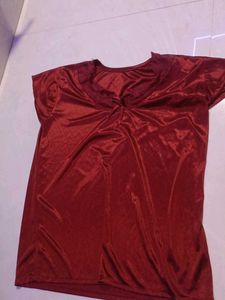 Maroon Satin Night suit