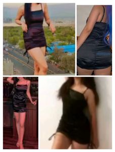 Black Mini Dress (Satin)