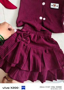 Adorable Red Baby Dress &amp; Hat Set &amp; purple cord se