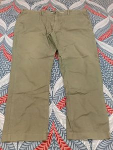 Men Trouser Jeans Size 36 Waist Color Olive Green