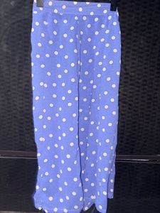 Blue Polka Dot Midi Skirt