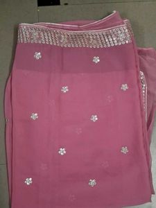 Stunning Pink Embellished Saree