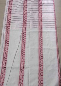 Red White colour pure Cotton Saree