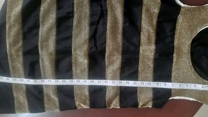 Shimmering Black &amp; Golden stripes kurti