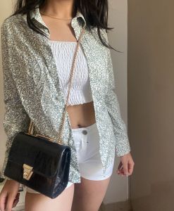 Branded Co-ord Set of Shirt and Denim Shorts