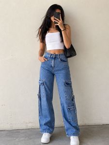Trendy Blue Cargo Jeans