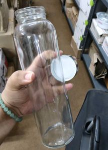 Clear Glass Water Bottle