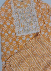 Yellow Chikankari Kurta Set