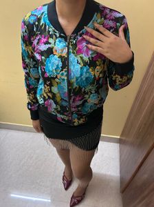 Stylish Floral Bomber Jacket