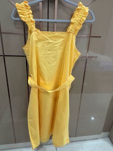 Large Size Sunny Yellow A-Line Midi Dress