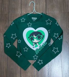 Green "Buttercup" Graphic Long Sleeve Top