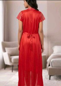 Lace Trim Velvet Nightgown