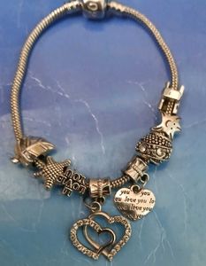 Pandora Inspired Charm Bracelet with Hea