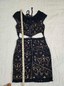 Navy Lace Cutout Bodycon Mini Dress size S