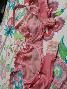 Imported Delicate Pink  Lace Underwire Plus Size
