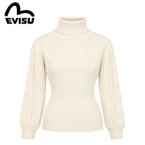 EVISU Cream Turtleneck Sweater