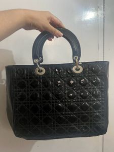 vintage Lady Dior dupe patent Handbag