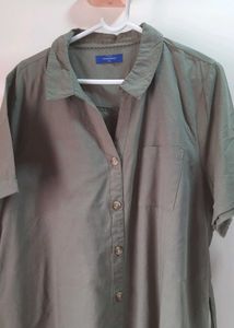 SALE!!Olive Green Button-Up Denim one piece