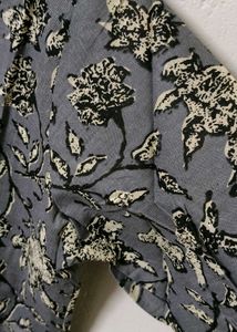 Stylish Grey Floral Print Kurta