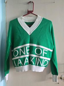 Korean oversize "One Of A Kind" V-Neck Sweater