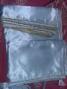 Twinning mom and daughter Designer Blue Saree