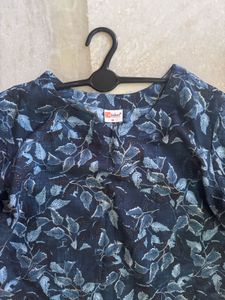 Blue Floral Print Kurta