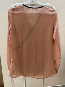 Elegant Sheer Peach Blouse
