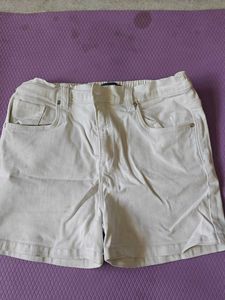 AND White Denim Shorts