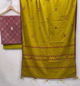 3 Piece Set Ajrakh Dress Material