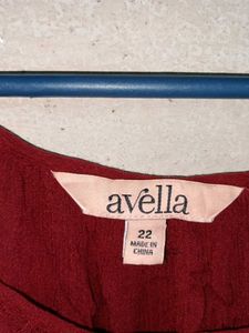 Boho Embroidered Maroon Tunic Top