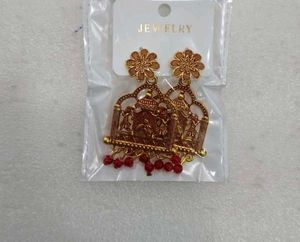 Exquisite Gold-Tone Temple Earrings