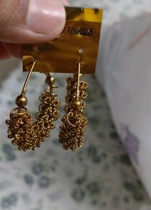 Boho Gold Beaded Hoop Earrings