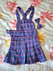 Pinafore Skirt & Bow Set