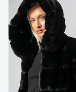 genuine  Faux Fur Hooded sleeve  jacket