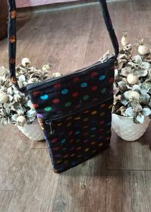 Cute Polka Dot Sling Bag with 3 multiple ipsZipper