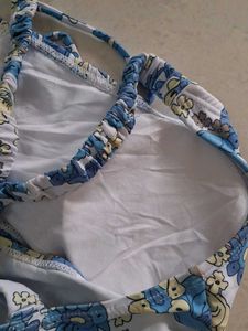 M Blue Floral Bikini Set