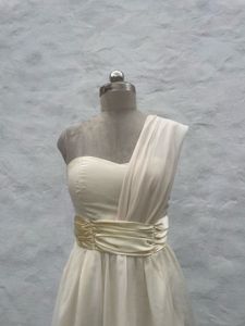 Elegant One-Shoulder Cream Dress