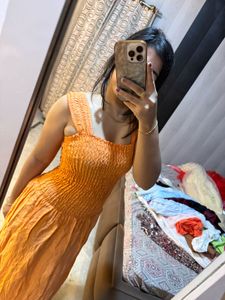 Orange Smocked Maxi Dress🦋🎀