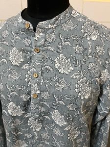 Men's Floral Print Kurta