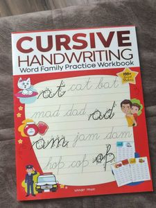 4 Cursive Handwriting Practice Workbooks Set
