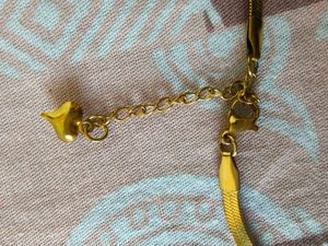 Gold Herringbone Chain Necklace and breslate combo