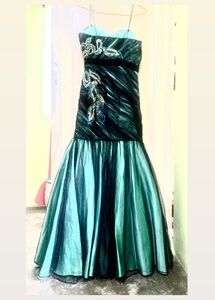 Peacock Inspired Embellished Gown