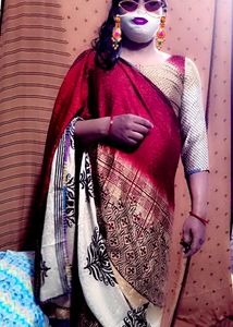With Blouse Crepe Saree