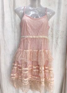Pink Layered Lace Mini Dress