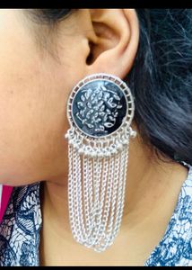 Combo offer: Oxidised neckpiece with long earring