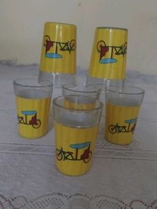 Vintage Yellow Rickshaw Shot Glasses (Set of 2)