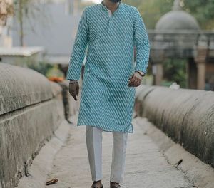 Aqua Blue Striped Kurta